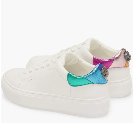 Kurt Geiger London Womens Laney Eagle Leather Casual and Fashion Sneakers White