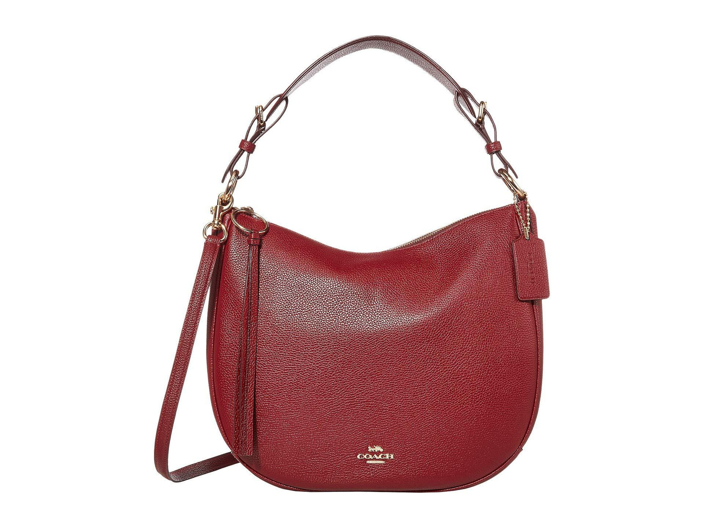 Coach Sutton Pebble Leather Jasper (Red) Hobo Purse