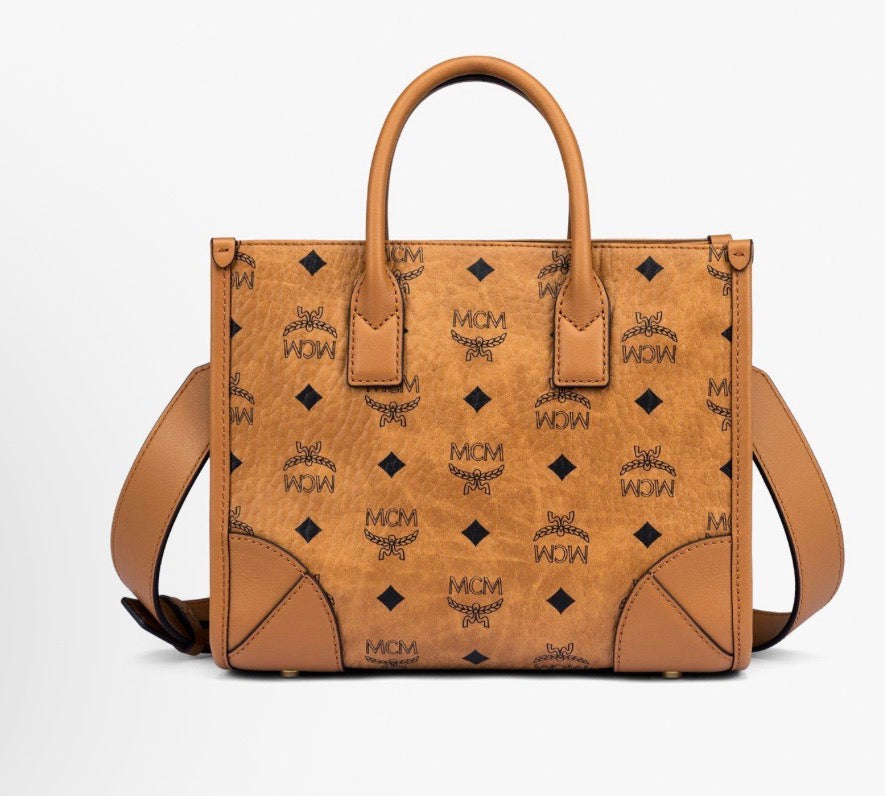 MCM München SMALL Cognac Tote Bag