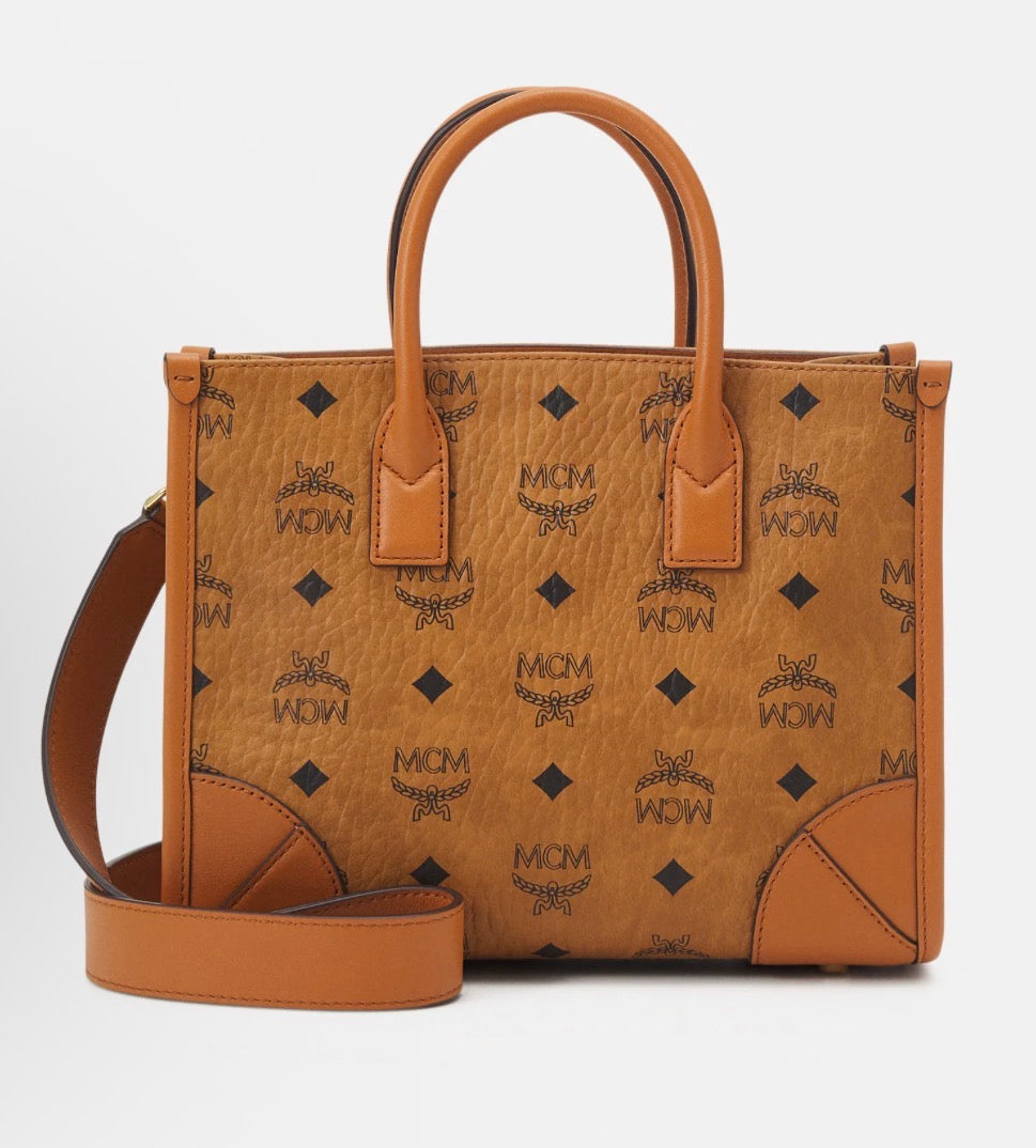 MCM München SMALL Cognac Tote Bag