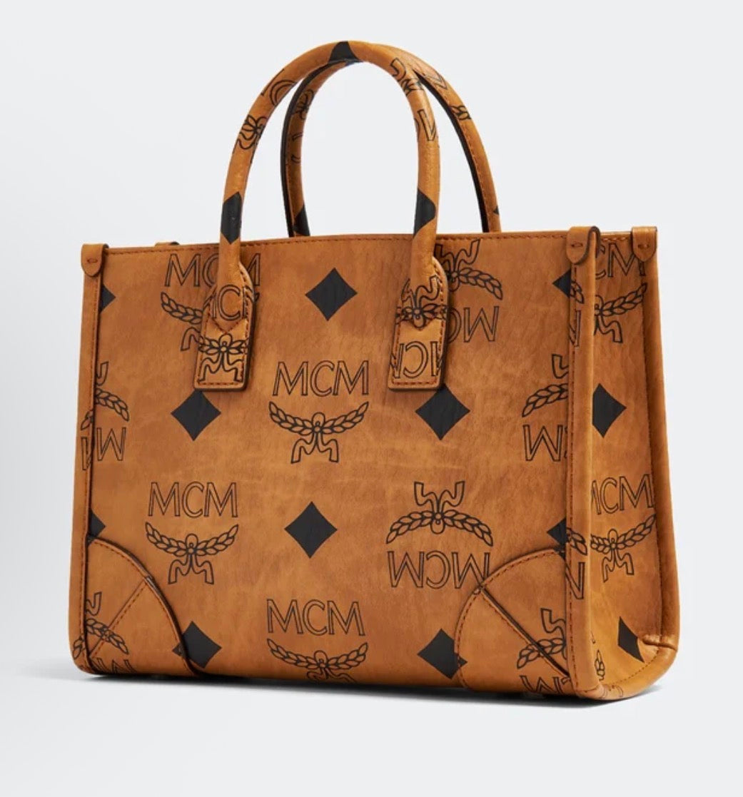 MCM München SMALL Cognac Tote Bag