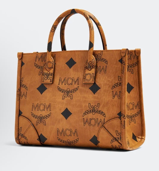MCM München SMALL Cognac Tote Bag