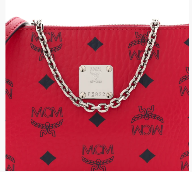 MCM Visetos Aren Crossbody Bag Red