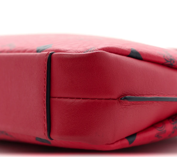MCM Visetos Aren Crossbody Bag Red