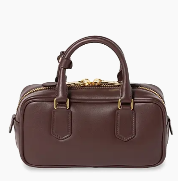 Miu Miu Arcadie Leather Dark Brown Top Handle Bag