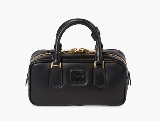 Miu Miu Arcadie Leather Dark Brown Top Handle Bag