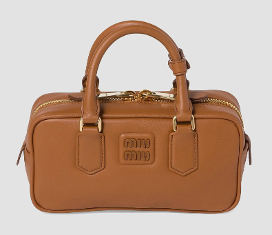 Miu Miu Arcadie Leather Dark Brown Top Handle Bag