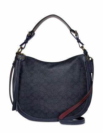 Coach Coated Canvas Signature Blue Sutton Satchel