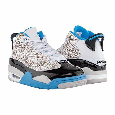 Big Kid's Air Jordan Dub Zero White/True Blue-Black Sneaker (DV1360 114)