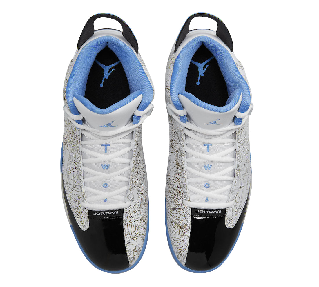 Big Kid's Air Jordan Dub Zero White/True Blue-Black Sneaker (DV1360 114)