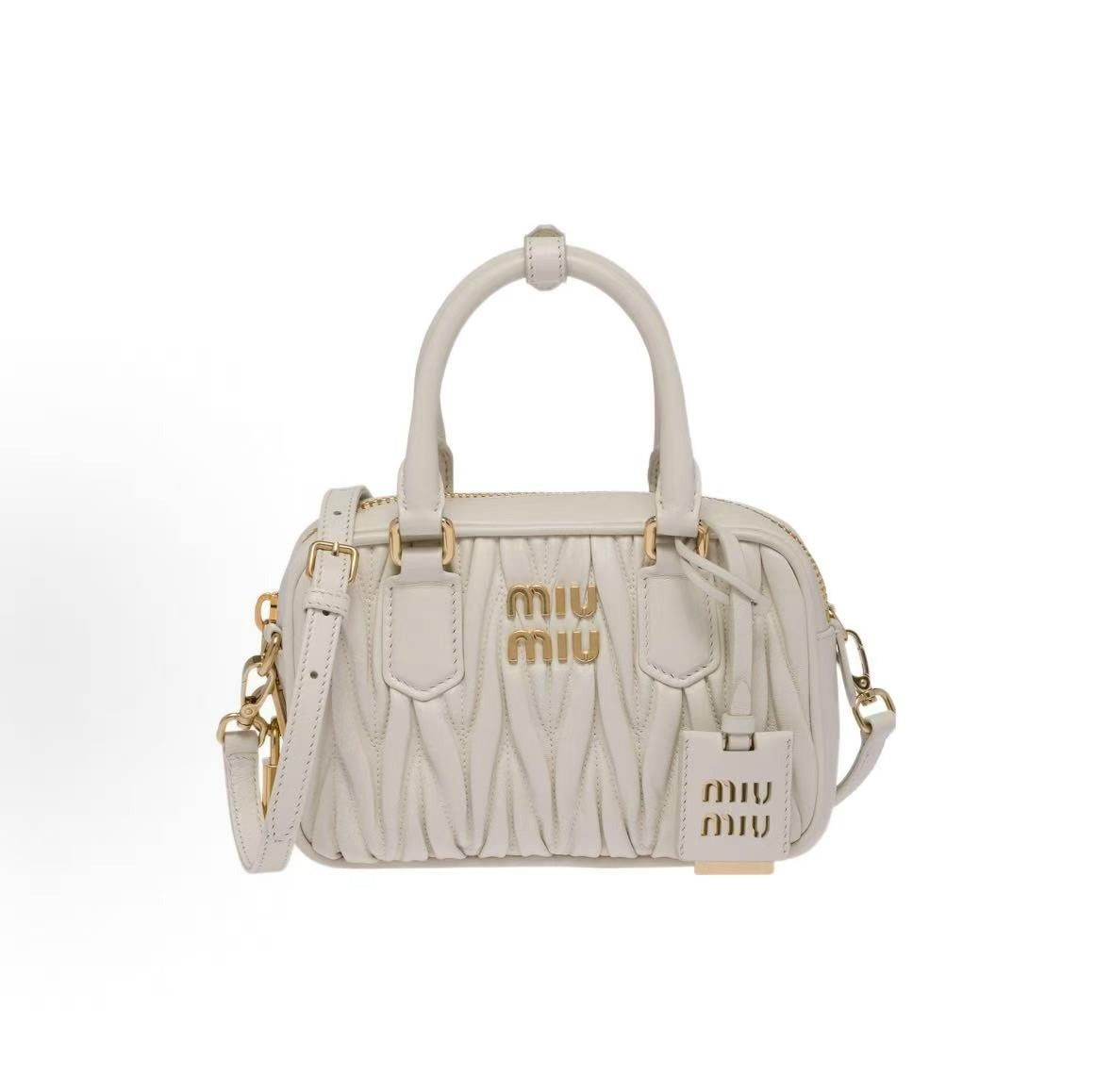 Miu Miu Arcadie Leather Dark Brown Top Handle Bag